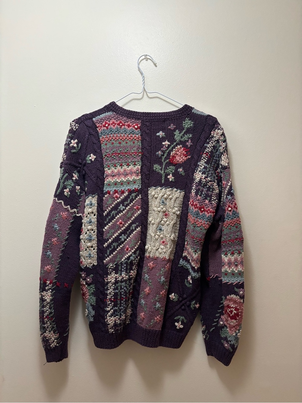 Vintage floral knit grandma sweater 80s 90s heirloom collectibles eagles eye - Picture 4 of 5